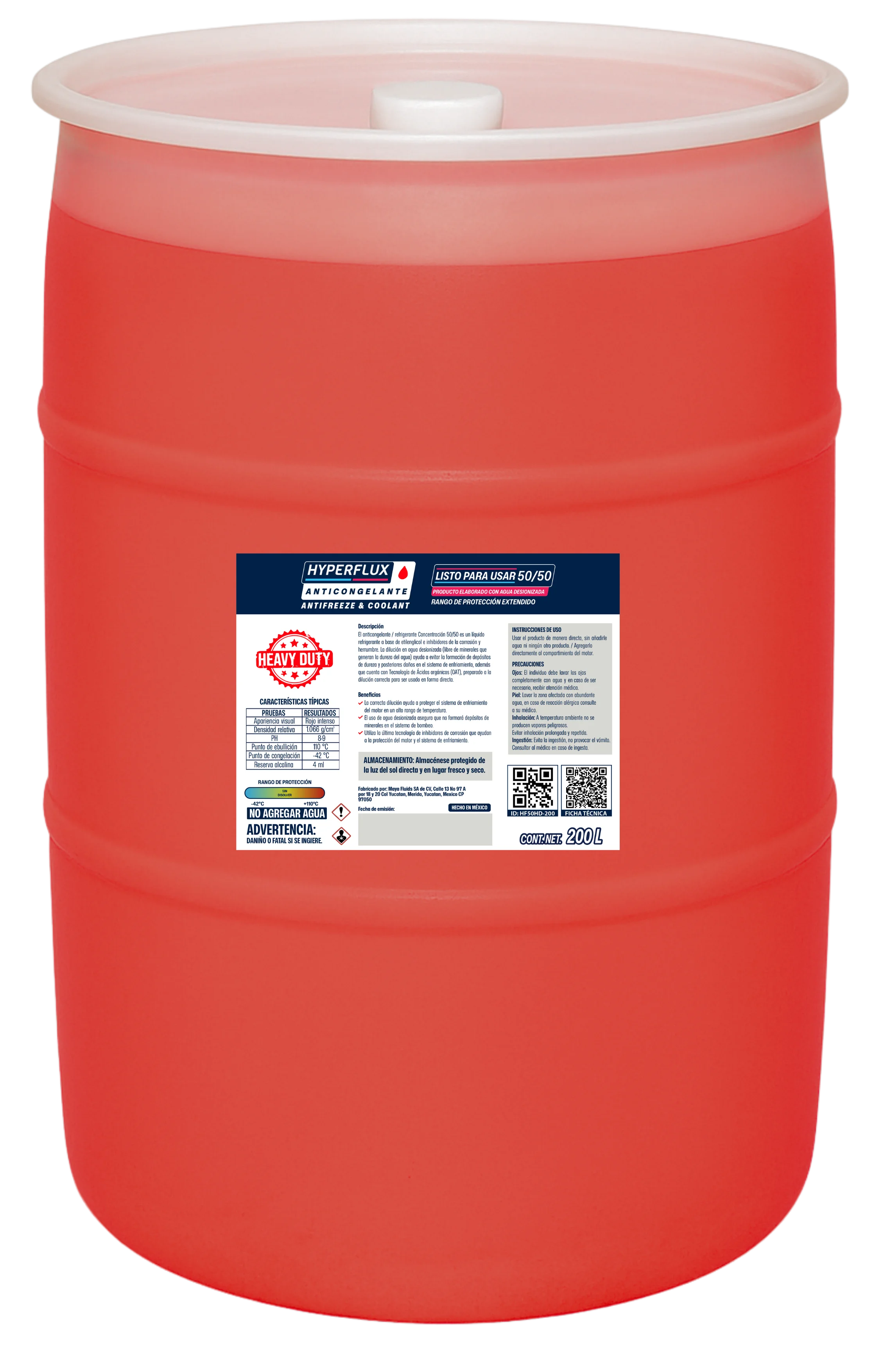 50/50 Servicio Pesado en presentación de 200l