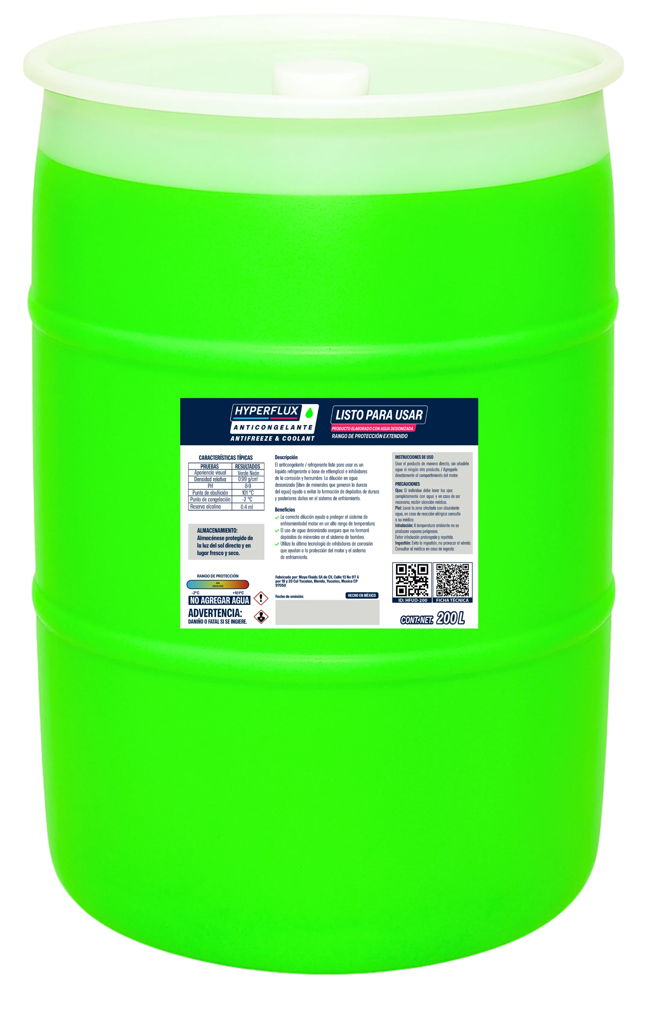 Uso directo en presentación de 200l